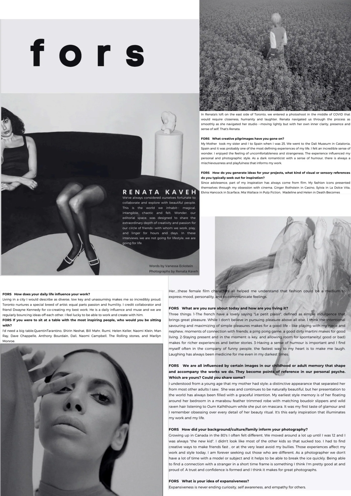 Fors feature photographed by Renata Kaveh