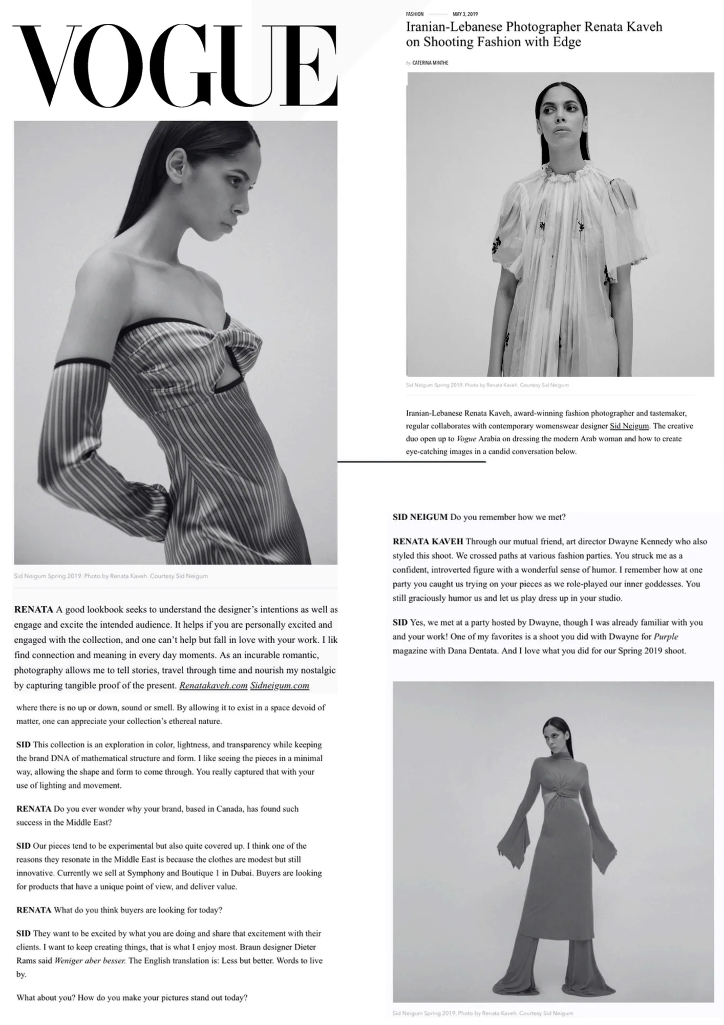 Vogue — Sid Neigum feature photographed by Renata Kaveh